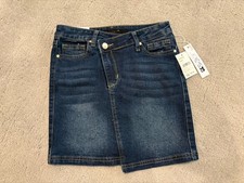 NWT Joe s Jeans Girl s Angle Denim Skirt Size 12 Asymmetrical High Rise Cadet