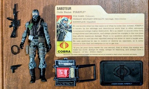 GI JOE Cobra NM/M Firefly 2008 V15 Complete & File Card 25th Comic Pack Fire Fly