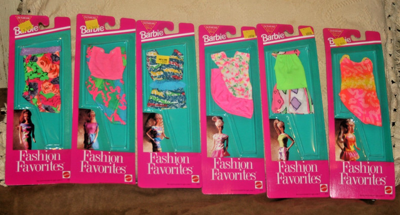 Vintage 1992 -  Barbie Fashion Favorites Complete Set - 6 Pieces - #870 - Sealed