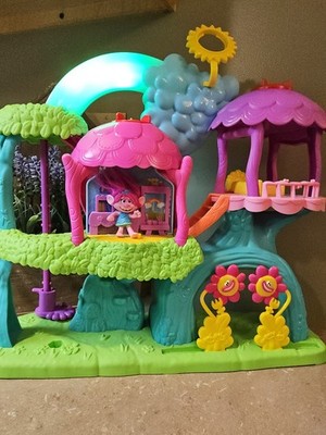 Dream Works Trolls Lights & Sounds Rainbow Treehouse With A Poppy Mattel WORKS!