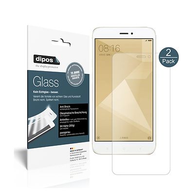 2x Schutzfolie für Xiaomi Redmi 4x matt - Anti-Shock 9H Folie dipos Glass