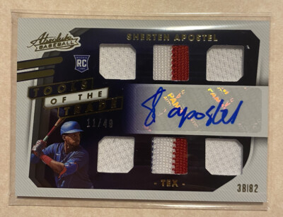 SHERTEN APOSTEL 2021 ABSOLUTE BASEBALL TOOLS OF THE TRADE AUTO 6-RELIC RC 11/49!