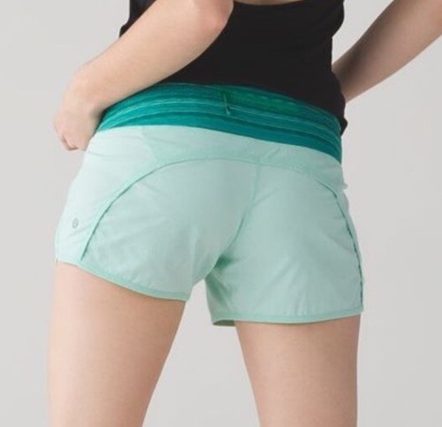 Lululemon Run Times Shorts II Size 8 Sea Mist Wave Twist Jungle Hero Blue