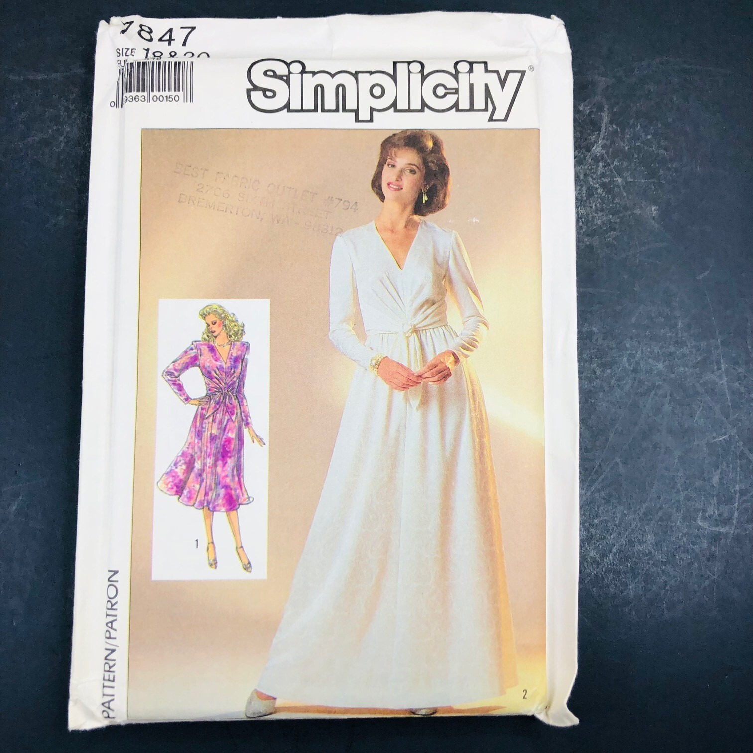 Simplicity 7847 Misses SemiFitted Dress Size 18 & 20 Bust 4042 c