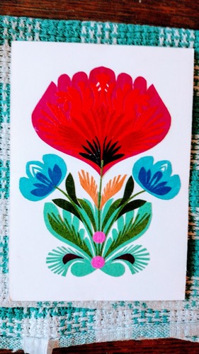 BEAUTIFUL POST CARD PAPER CUT MADE IN POLAND FLOWERS. - Picture 8 of 14