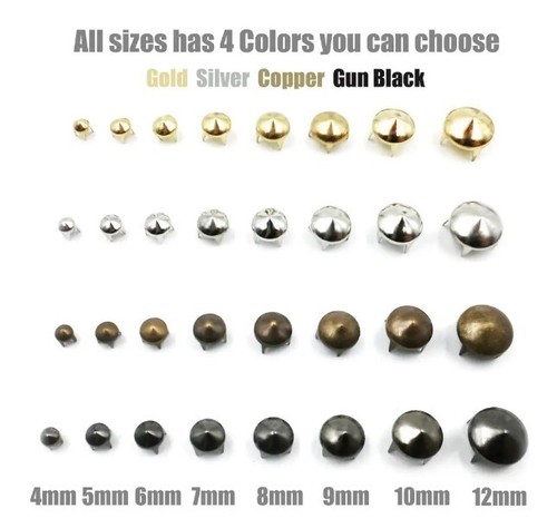 100pcs Round Metal Rivets 4 Claw Spike Rivet Studs DIY Leather Craft Materials - Picture 4 of 12