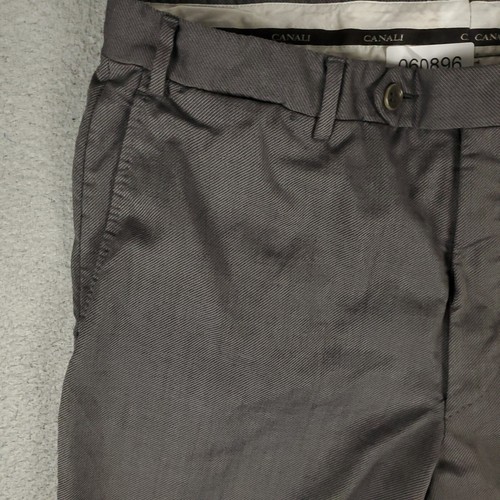 Pantaloni Canali Uomo 32x30,5 Grigio Abito Pantaloni Piatto Anteriore Pantaloni Chino* - Foto 3 di 13