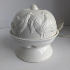 Vintage Egg Cooker Steamer Chicken Rooster Ceramic by Chadwick Miller Not Tested