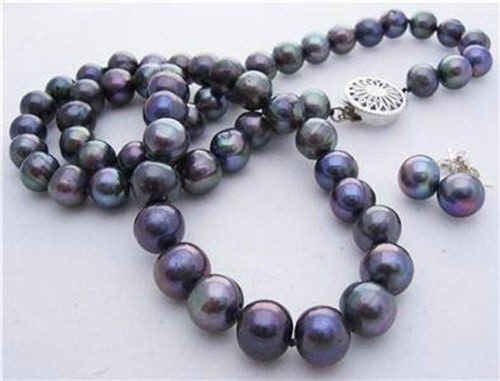 14K Gold Japanese Akoya Pearl Tincup Necklace, Bracelet, Earrings Set