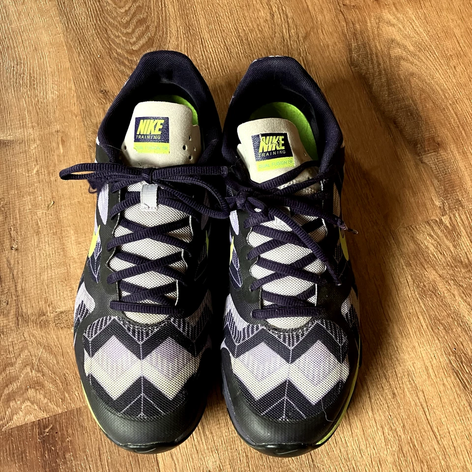 耐克 Dual Fusion TR Cross 训练跑步鞋女式 10 紫色绿色 — 第 3/4 张图片