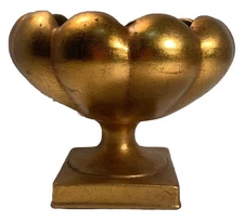 Hollywood Regency Mid Century Modern Footed bowl, Heavily Gilt, Gold Tone