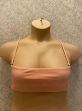 Zaful Bikini Top. Peach Textured Convertible Strap. Size 4/ Small