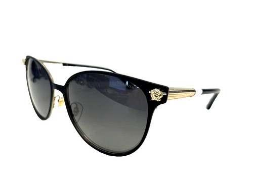 New Versace Sunglasses Mod 4378 Black Gloss Gold Logo Cateye Authentic Versace Black MOD. 4378 Logo Cat Eye Sunglasses main image 3