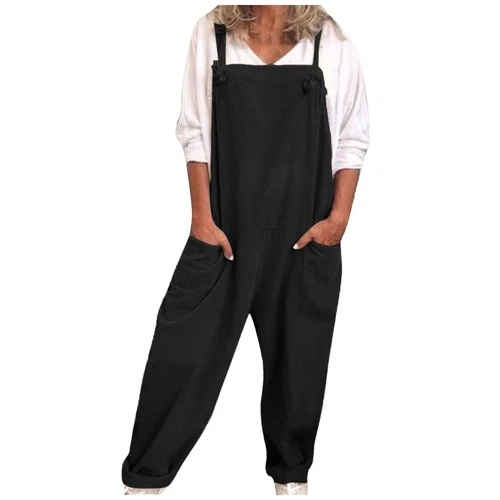 Womens Plus Size Overalls Casual Loose Dungarees Romper Baggy Playsuit Jumpsuit - Bild 15 von 35