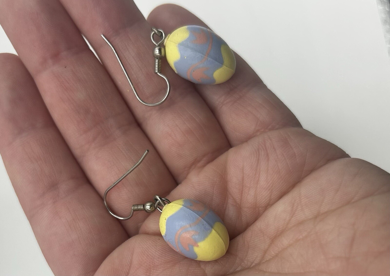 Vintage Easter Egg Dangle Earrings - image 3