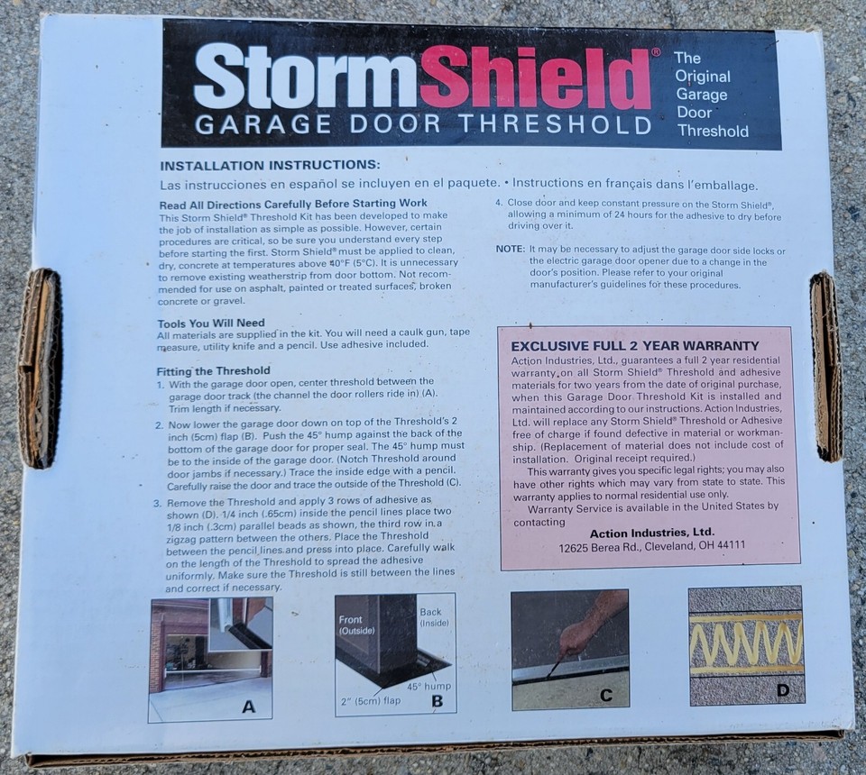 Storm shield garage door threshold eBay