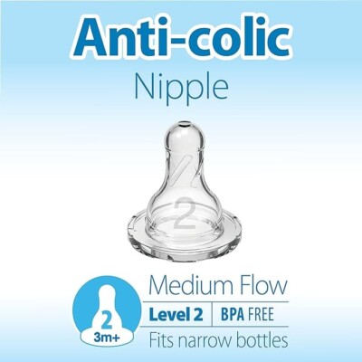 Dr. Brown's 2 Pack Natural Flow Level-2 Standard Nipple Anti Colic