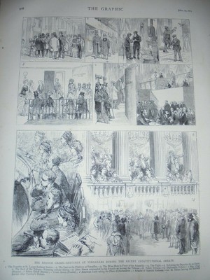 France Versailles sketches during recent constitutional debate 1873 print ref AG