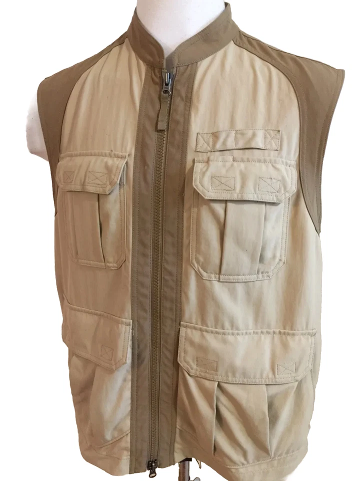Duluth Trading Fishing Work Vest Jacket 2 Zipper Vest Vented Medium Men - Stain - Image 3 of 4