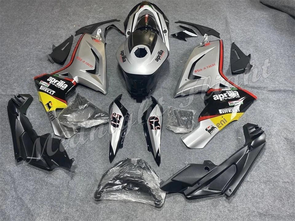 Kit de carenado para Aprilia RS125 2006-2011 ABS juego de carrocería de inyección plateado negro Foto 3 de 4