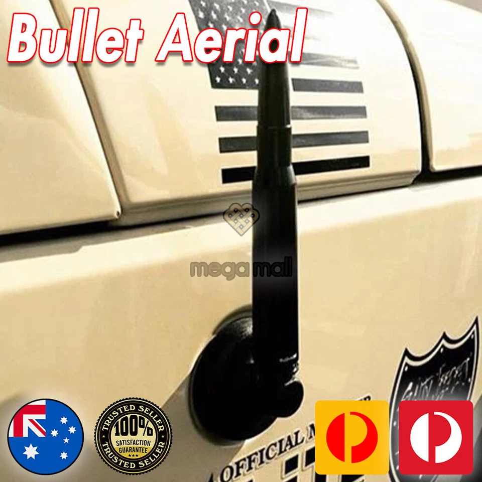 Antena aérea negra Bullet Stubby para MG MG3 50 CAL Foto 2 de 2