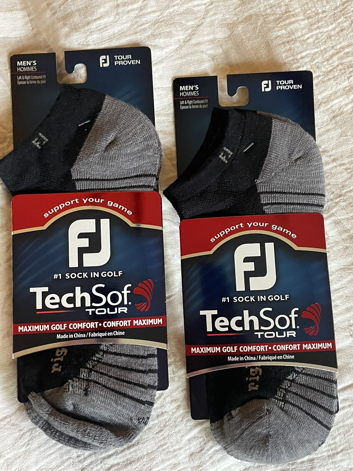 Lot of 2 Pairs FootJoy Men's TechSof Tour Golf Sport Socks Black 17415 eBay