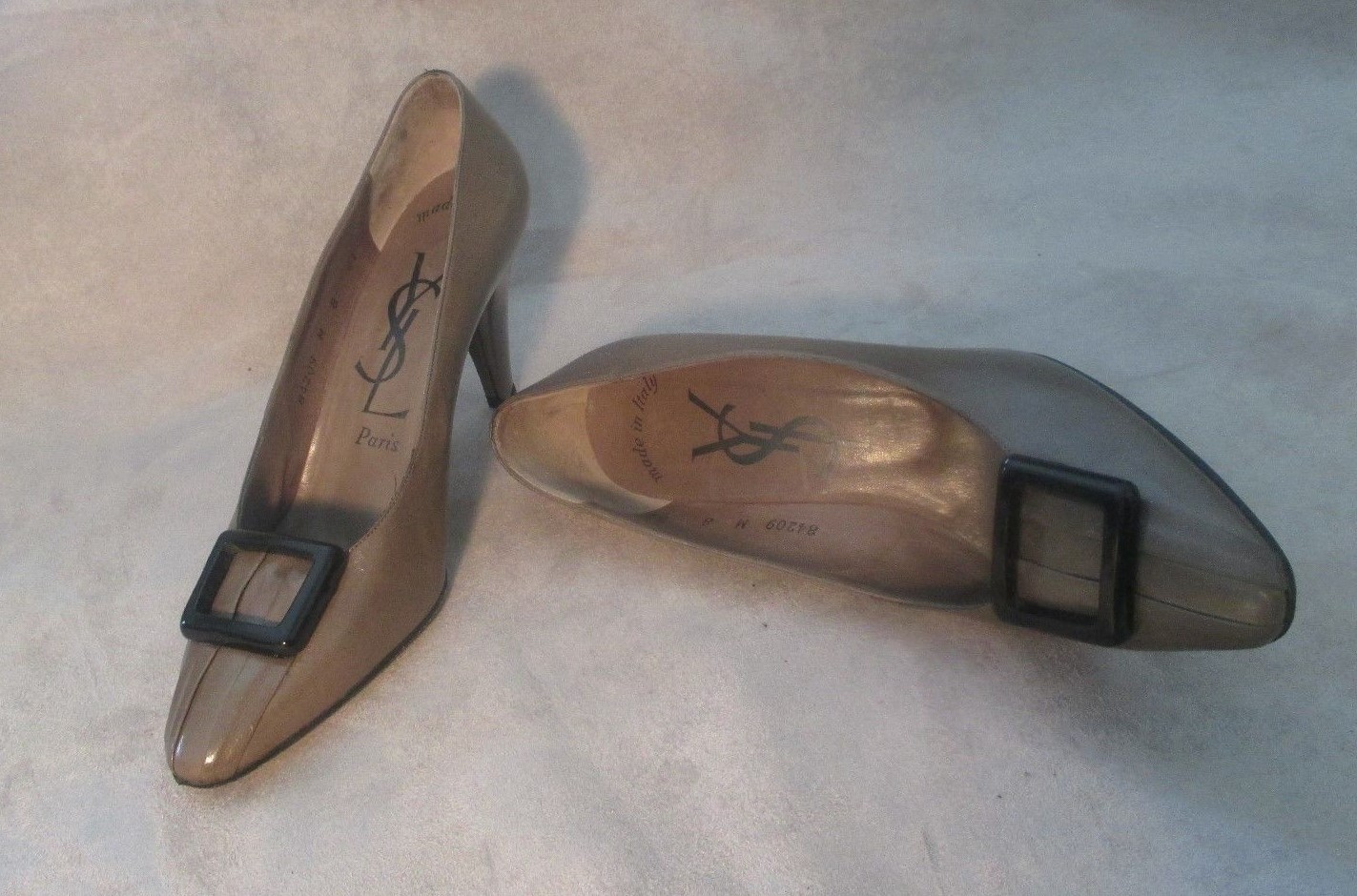 YSL YVES SAINT LAURENT CLASSIC TAUPE DONNA SCARPE DÉCOLLETÉ IN PELLE MISURA 8 M BELLE!