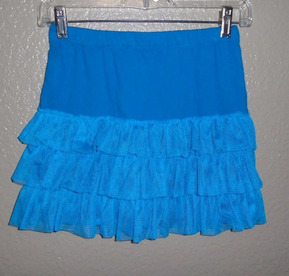 PS de Aeropostale Azul En Niveles ALGODÓN Falda Cintura Elástica Niña L 12 Foto 2 de 4