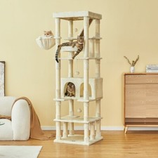 Beige Purrfect Playground 75-Inch Cat Haven Cat Adventure Tower