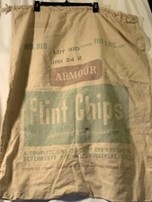 Vintage Soap Chips Bag Armour Flint Chips 110# Burlap Cinch Top
