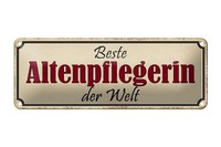 Blechschild Spruch 27X10 Cm Beste Altenpflegerin Der Welt Deko Schild Tin Sign