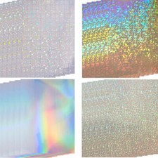 20 Sheets Holographic Overlay Lamination Vinyl A4 Size Self-Adhesive Sticker UK