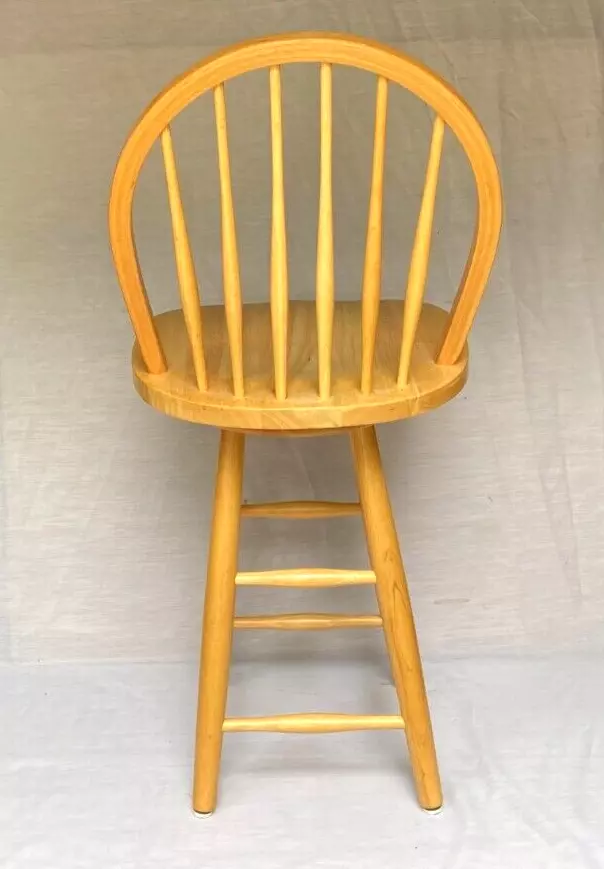 Vintage Solid Wood Windsor Swivel Bar Stool Counter Stool Chair