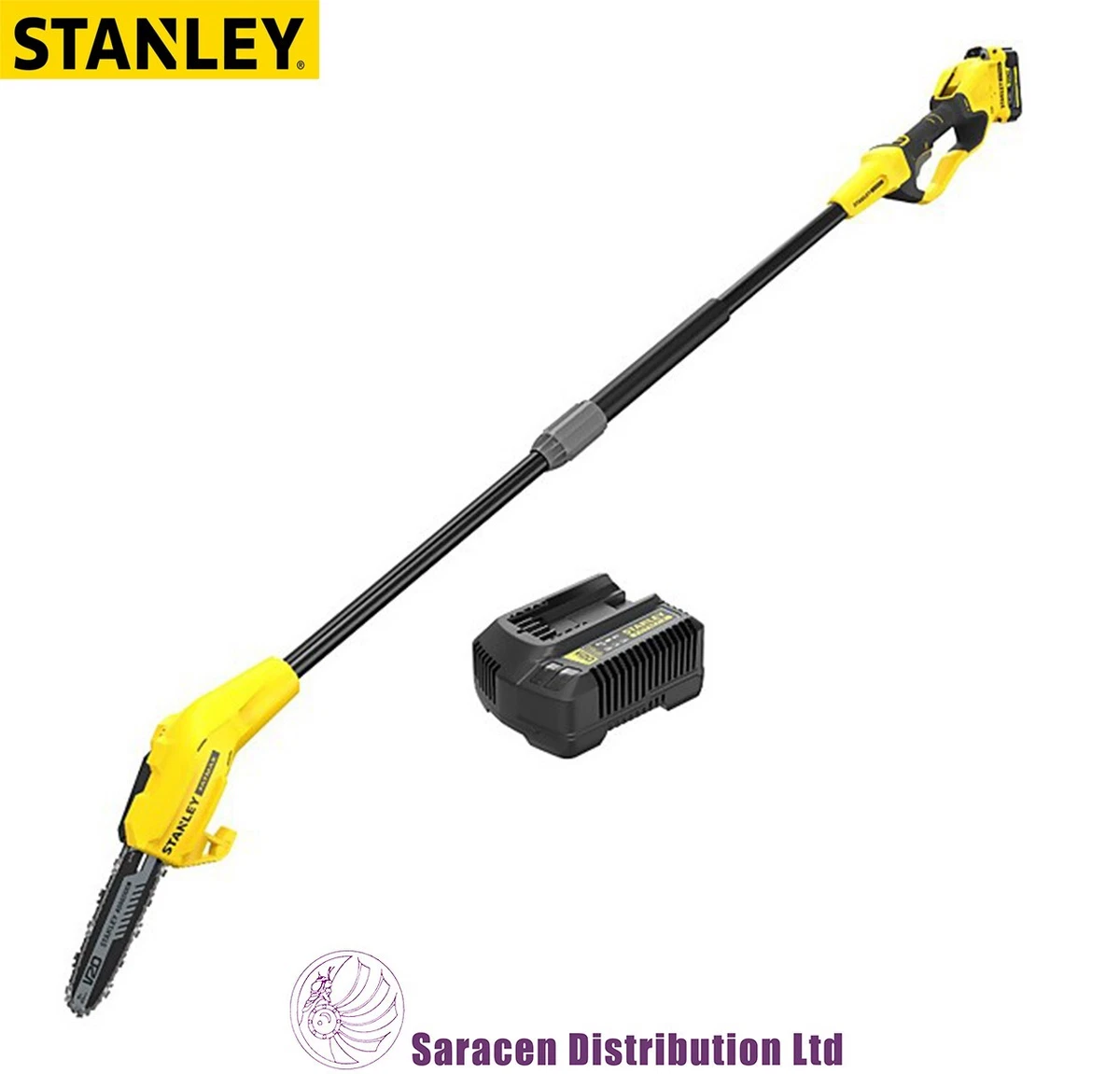 STANLEY FATMAX V20 18v CORDLESS POLE SAW 1 x 4.0Ah CHARGER SFMCPS620M1Q GB