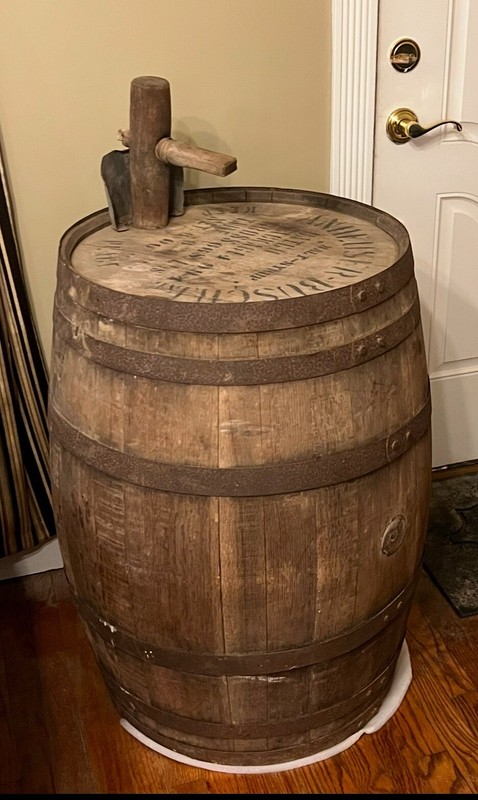 Prohibition Era ANHEUSER-BUSCH INC. MALT SYRUP Barrel With Spigot