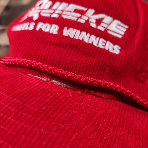 Quickie Wheelchair Strapback Hat Red Corduroy Sunrise Medical Wheels for Winners - Picture 10 of 10