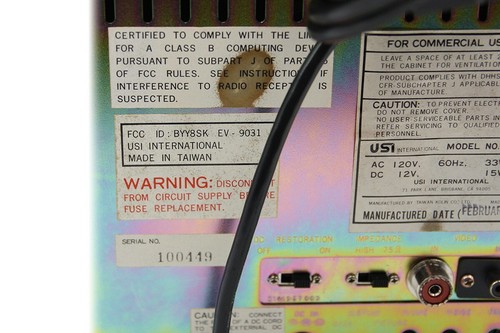 Vtg (1982) Green Monochrome "EV-9031" Video Monitor (9 inch), USI International - Picture 8 of 13