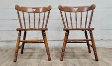 Vintage Tell City Hard Rock Maple Dining Chairs - Pair