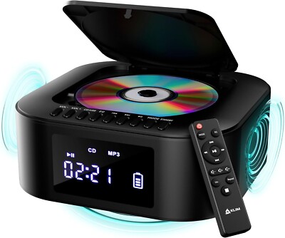 KLIM Boombox E1 - CD Player Portable Audio System, xtra BASS Subwoofer,FM,Remote