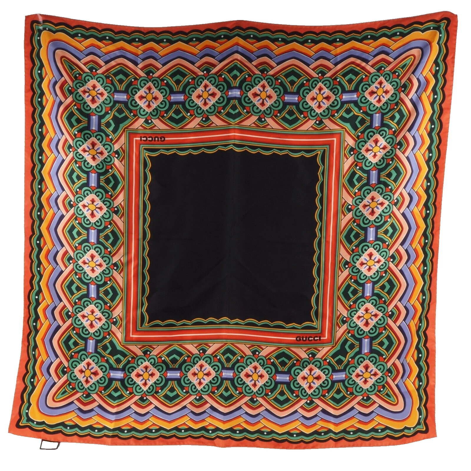 Foulard GUCCI multicolore 100% soie foluard carre luxe créateur soie OP: