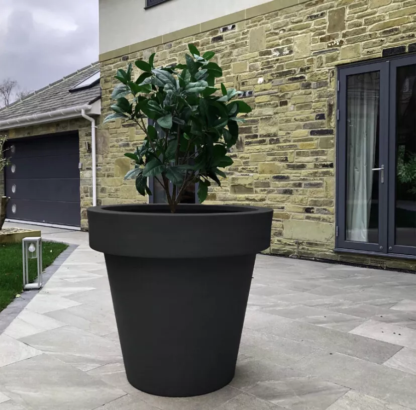 100cm Big plant Pots BLACK extra large in outdoor MASSIVE garden tree planter