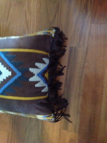 Croscill Southwestern Square Pillow, Fringe, Brown, 16 X 16, NWOT - Picture 3 of 4