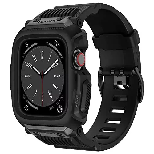 Tactical Strap for Apple Watch Band 45mm 44 42mm Metal Protective