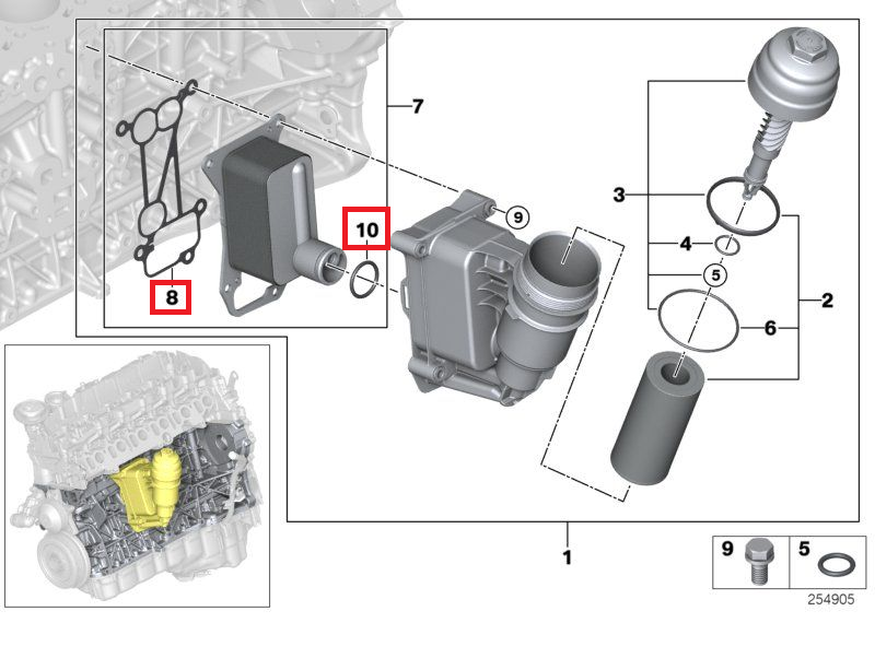 NEW GENUINE BMW 3 5 7 X N57 DIESEL ENGINE OIL FILTER HOUSING GASKET