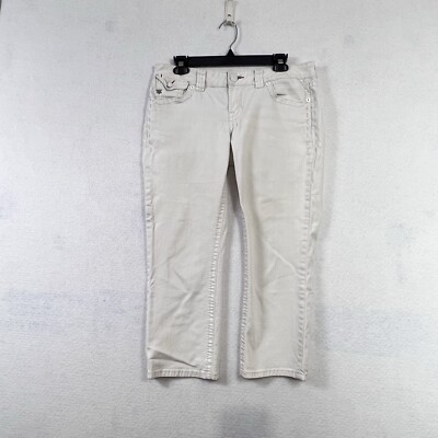 Mek DNM Jeans Womens 29 Jaisalmer Capri White Wash Straight Leg Low Rise