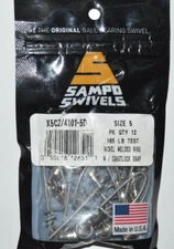 sampo swivels ball bearing swivel coastlock snap size 5 165lb nickel welded ring