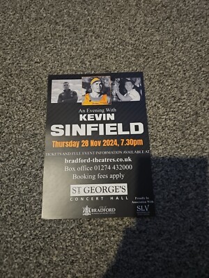 Unsignierter Flyer Ein Abend mit Kevin Sinfield Theater X 2