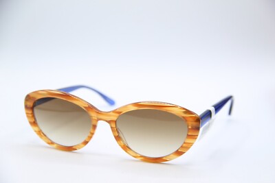 NEW KALA EYEWEAR PARIS SSTB BROWN HORN BLUE GRADIENT AUTHENTIC SUNGLASSES