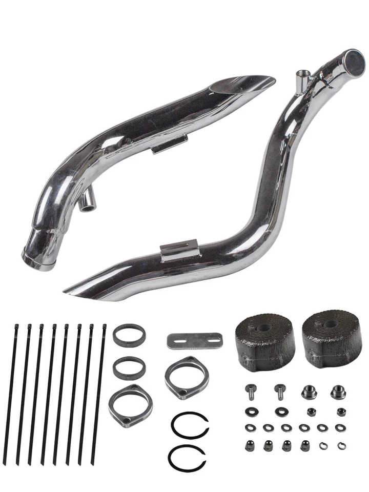 Tubos de escape LAF de 2 pol. para Harley Sportster/Softail 1984-2023 com envoltório prata - Imagem 3 de 4