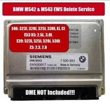 BMW DME EWS Delete Service MS42 MS43  M50 M52 M54, No Crank No Start